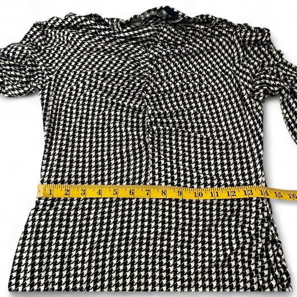 Veronica Beard Mizani Houndstooth Ruched Long Sleeve Dress (L) - Picture 13 of 15